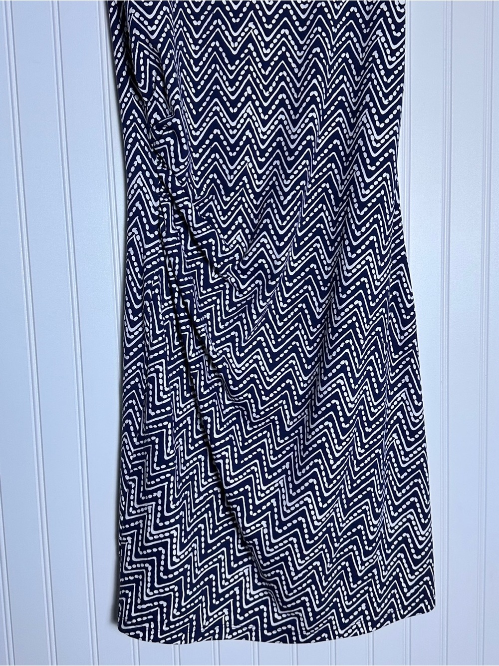 J.McLaughlin Ruched Sleeveless Catalina Cloth Dress M Geometric Crew Neck - Picture 3 of 8
